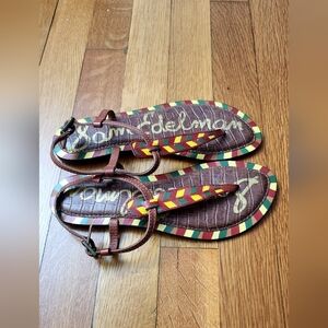 Sam Edelman Womens Gigi Multi Colored Leather Strappy Sandals Shoes Size 6 M